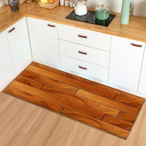 Wood Grain Pattern Kitchen Mat Entrance Doormat Home Bath Children Floor Non-Slip Rug Bedroom Hallway Balcony Decoration Carpets