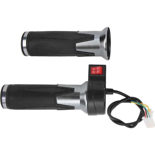 Electric Bike Throttle Handle Grips Handlebar Electric Bicycle Scooter Throttle Accelerator with Forward Reverse Switch Button