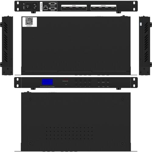 HDMI matrix 4-in-4-out switcher, 4x4 HDMI matrix, 4-by-4 switcher, RS232 serial port with IR Controlfor UHD
