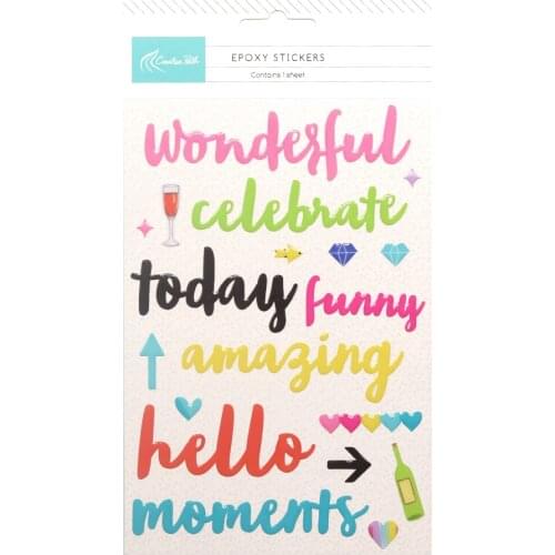 CRZCrafter Epoxy Resin Stickers Self Adhesive DIY Crafts Embellishments Scrapbooking Cardmaking Decoration