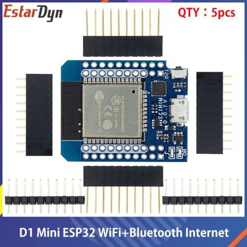 5pcs D1 Mini ESP32 ESP-32 WiFi+Bluetooth Internet of Things Development Board based ESP8266 Fully Functional
