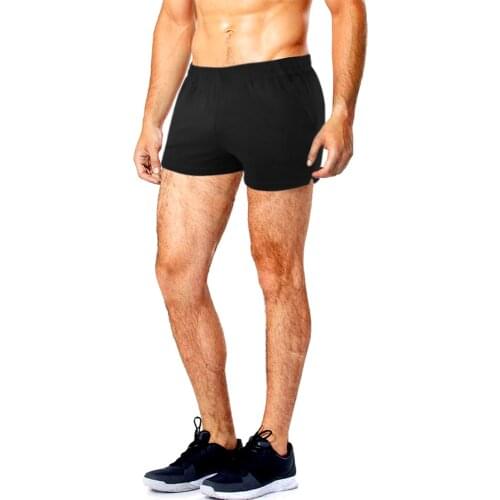 MUSCLE ALIVE Mens Fitness Shorts with Pockets 3" Inseam Cotton Lounge Short Bottoms Bodybuilding Short Pants Casual Workout