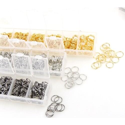 1450 Pcs Alloy Open Jump Rings Mixed 3mm 4mm 5mm 6mm 7mm 8mm 10mm Split Rings For DIY Jewelry Making Findings