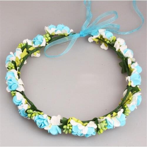 New Adjustable Handmade Fabric Wreath Head Wear For Wedding Decorations Flower Crown Bride Hair Accessories Flower Wreaths