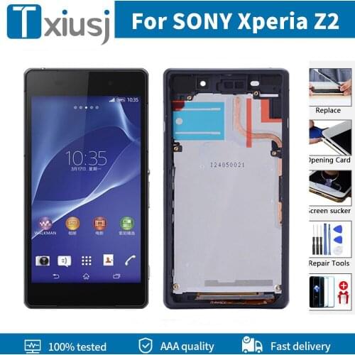 Original LCD For SONY Xperia Z2 D6502 D6503 D6543 L50W D6502D LCD Display Touch Screen+Frame Digitizer Replacement