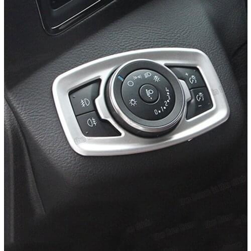 Lsrtw2017 Abs Stainless Steel Car Headlight Control Panel Trims for Ford Kuga Escape 2017 2018 2019 Interior Accessories Auto