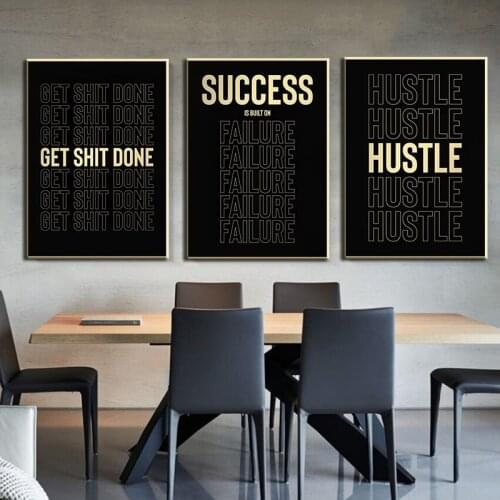 Weekly Success Hustle Motivational Quotes Print Office Home Decor Modern Art Inspirational Poster Canvas Painting Wall Picture