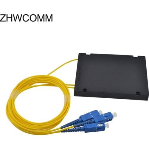 SC UPC 1X2 PLC Fiber Optic splitter box with SC UPC connector for FTTH 1 Points 2 Cassette Optical splitter