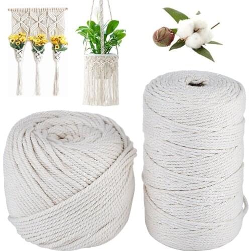 Natural Beige Soft Cotton Cord Rope for Wall Hanging Dream Catcher DIY Handmade Twisted Rope Craft Macrame String Homewares