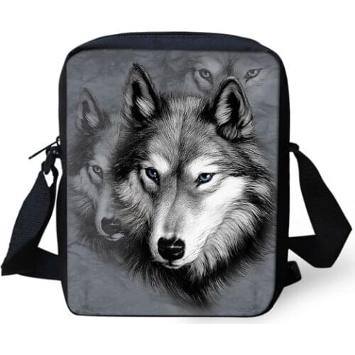 3D Animal Wolf Pattern Women Messenger Bags for Ladies New Casual Crossbody Bags,Children Small Travel Shoulder bag Bolsos Mujer