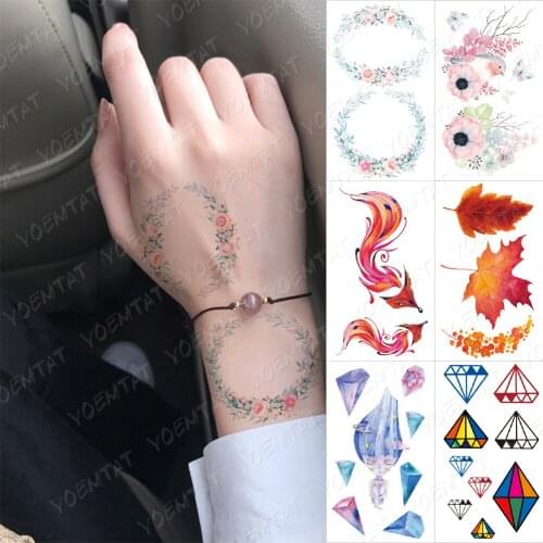 Waterproof Temporary Tattoo Sticker Red Maple Leaf Flower Koi Child Kid Flash Tatto Woman Fake Sleeve Tatoo Small Body Art Wrist