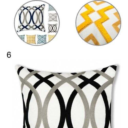 Protective Polyester Color Clashing Geometric Patterns Pillowcase for Office