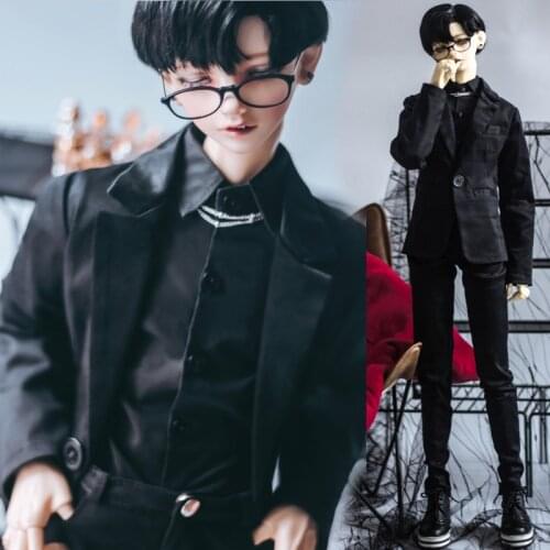 G10-360 1/4 1/3 Uncle SSDF POPO68 SD BJD MSD doll clothes Black suit elite mens suit