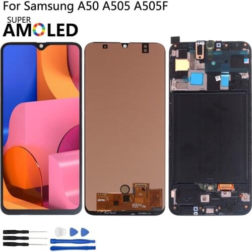 Amoled For Samsung Galaxy A50 A50 SM-A505FN/DS A505F/DS A505 LCD Display Touch Screen Digitizer Assembly For Samsung A50 Display