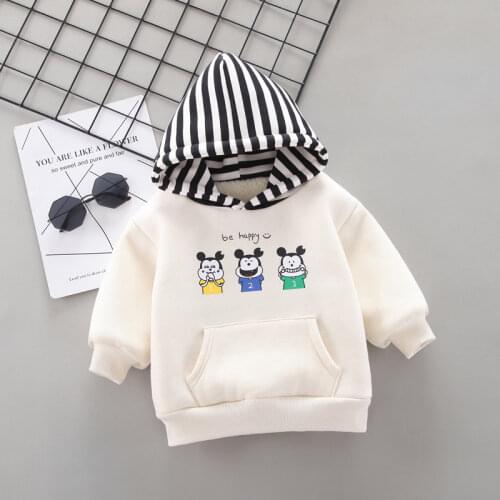IENENS Baby Winter Clothing Boys Sweatshirts Kids Cartoon Sweatshirt Clothes Warm Hoodies 1 2 3 4 Years Girl Plus Velvet Tops
