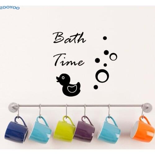 ZOOYOO Cute Ducks Bath Time Wall Sticker Bathroom Wall Decals Waterproof Self Adhesive Wallpaper Home Decor Decoration