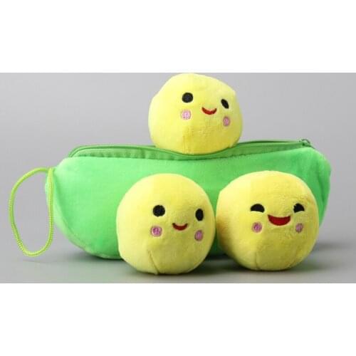 Retail 1 Piece 9" 23cm Super Cute Little Peas Stuffed Plush Dolls 3 Peas in a Pod Pea Toys For Children
