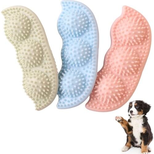 1pcs Newest Rubber Dog Toy With Thorn Pea Shaped Ring Molar Teeth Pets Chew Toy Dog Bite Resistant Molar Training Pet Supplies