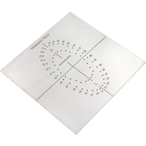 1 pc Dental Rubber Dam Punch Hole Board Dental Lab Material Dentist Tools Stainless Steel Barrier Board