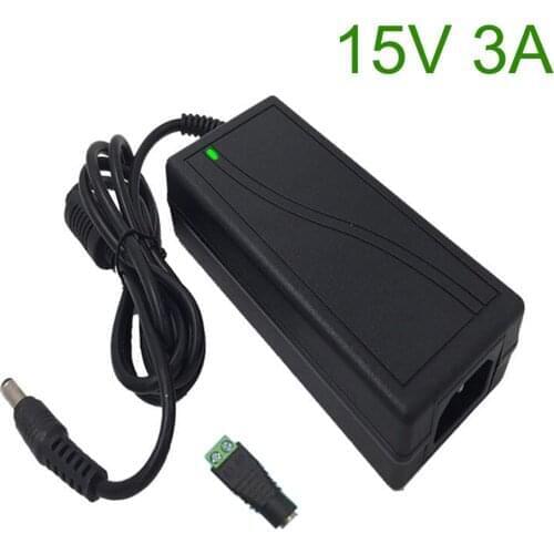 15V3A AC 100V-240V DC 15V 3A Switching Power Supply 15 Volt Universal Power Adapter Transformer LED Lamp AC/DC Charger 5.5-2.5mm