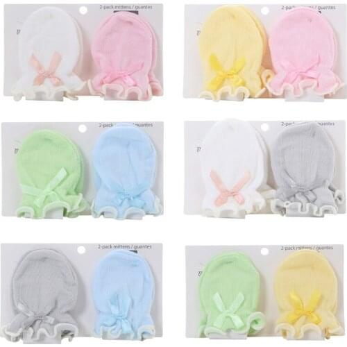 2 Pairs Baby Anti Scratching Soft Gloves Newborn Protection Face Scratch Mittens Infant Handguard Wholesale