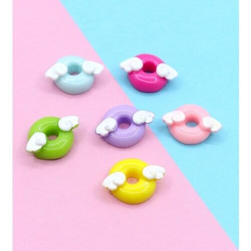 5Pcs Charm Donut For DIY Cake Phone Decoration Sprinkles Toys Mud Polymer Clay Filling Supply
