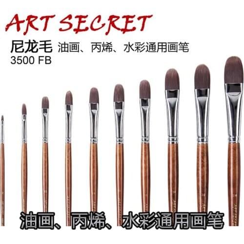 Free shipping paint-brush Korea importing taklon hair long wooden handle art supplies watercolor acrylic gouache tools 3500FB