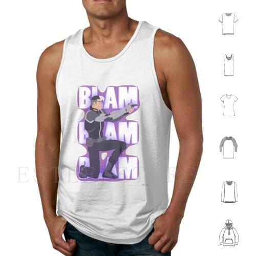 Blam Blam Blam [ Shiro ] Tank Tops Vest Sleeveless Shiro Voltron Fun Blam Black Lion Black Paladin