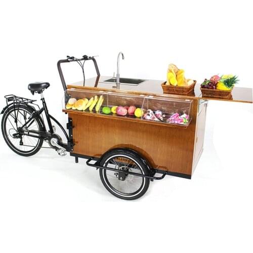 Fast food fruits coffee bicycle bike cargo tricycle bike street food cart