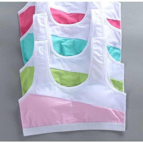 Girls' bra development hasp cotton vest underwear bottoming breast bra student sports insert