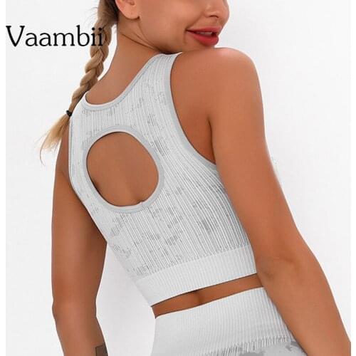 Black Open Back Top With Cups Women Xs Sports Bra Womens Camouflage Sport Bra Without Bones Seamless Underwear With Wide Straps