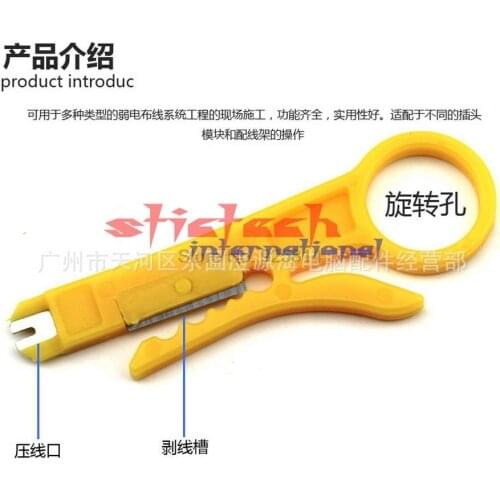 By dhl or ems 1000pcs RJ45 RJ11 Cat5e Cat6 Wire tool Plug module Crimping Tool Cable Network Stripping knife