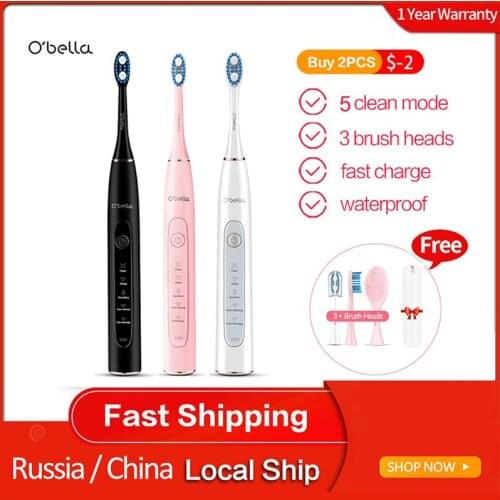 OBELLA T10 Electric Toothbrush 5 Modes USB Fast Charging Tooth Brush Adult Waterproof Toothbrush Face Cleaning Machine Gift