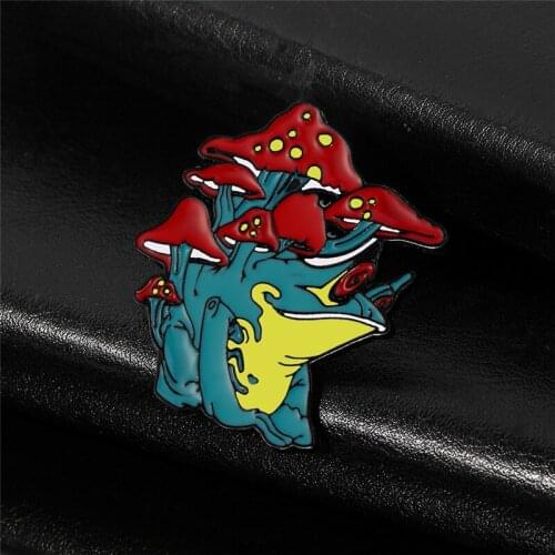 Frog Mushroom Enamel Pin New Hot Sale Unique Design Cute Toad Bag Backpack Badge Brooch pins Jewelry Gift For Friend Wholesale