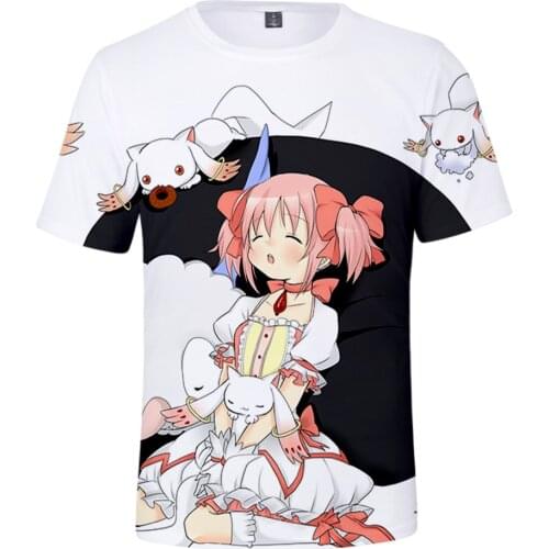 Anime Puella Magi Madoka Magica T Shirt for Men Women Kid Child Boy Girl Tshirt Tee Top Summer Japanese Kawaii Clothes Clothing