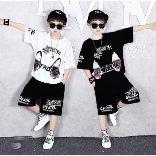 Boys Clothing Sets Children Cartoon phoenix T-shirt Short Sleeve +Pants Set Two Pieces Set Kids Boys Clothes 6 8 10 14 Years Old
