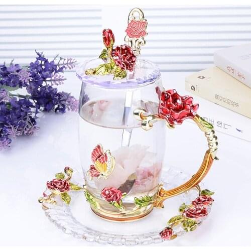 Color Enamel Glass Coffee Mugs tea cups and mugs heat resistant glasses water home office drinkware lovers gift 330/350ML