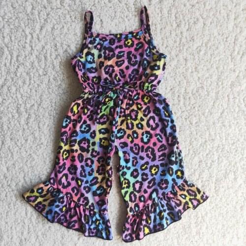Summer Baby Girl Romper One-Piece Color Leopard Pattern Suspender Jumpsuit Fashion Boutique Clothing