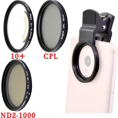 KnightX Phone Camera Macro Lens CPL Star Variable ND Filter all smartphones 37mm 52mm 55mm 58mm ND2-1000 polarizing polar line