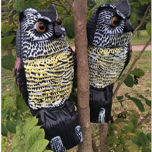 Owl Decoys Model to Scare Birds Away Realistic eyes and waterproof Owl shape with 360 degree rotating head used to control Bird