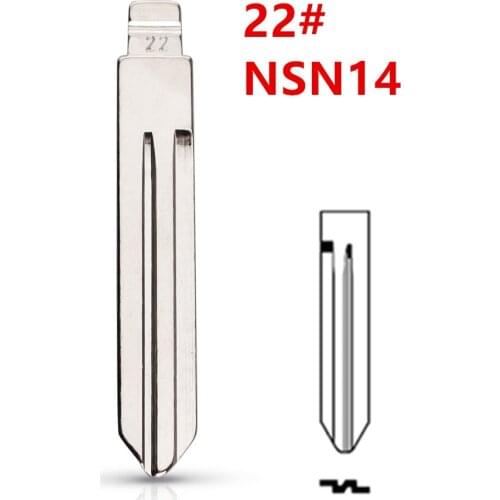 10pcs Uncut flip Metal key blade 22# NSN14 for Nissan Sunny Tiida Teana for KD keydiy xhorse VVDI remotes universal No.22