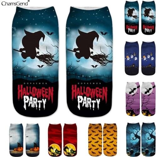 Creative High Quality Fashion Harajuku Kawaii Happy Women Socks Halloween Horror Cosplay Pumpkin Painting Print Funny Socks Gift