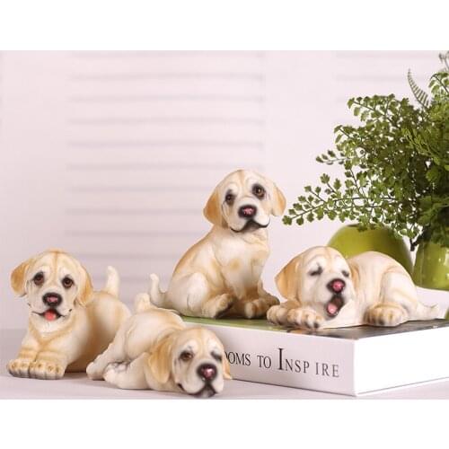 Lovely dogs Small Ornaments Home Furnishing Decor Creative Gift Animal Ornaments Simulation Resin Crafts Decoration Animal Dog