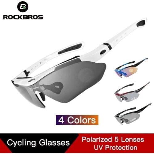 ROCKBROS Bike Glasses Eyewear Polarized Cycling Glasses 5 Lens UV400 Proof Sport glasses Outdoor Sport Bicycle Sunglasses Frame