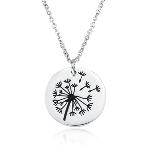 Hot Mother Daughter Necklace Set Set Dandelion Titanium Steel Necklace