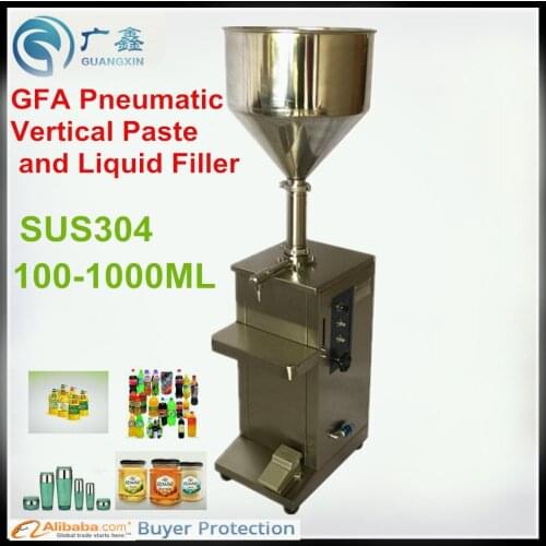 Pneumatic pedal cream liquid piston filling machine GFA Pneumatic Vertical Paste and Liquid Filling Machine