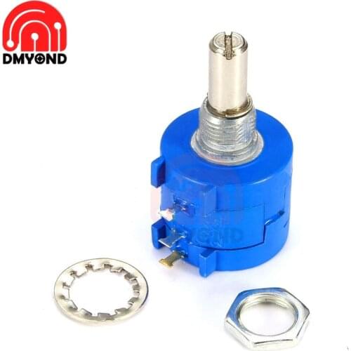 3590S-2-103L Potentiometer 10K ohm Precision Multiturn Potentiometer 10 Ring Adjustable Resistor 3590S 500 with Nuts Washers