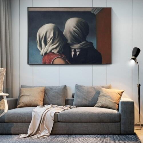 Rene Magritte The Lover Canvas Paintings On the Wall Art Posters And Prints Surrealism Canvas ART Pictures Home Wall Decoration
