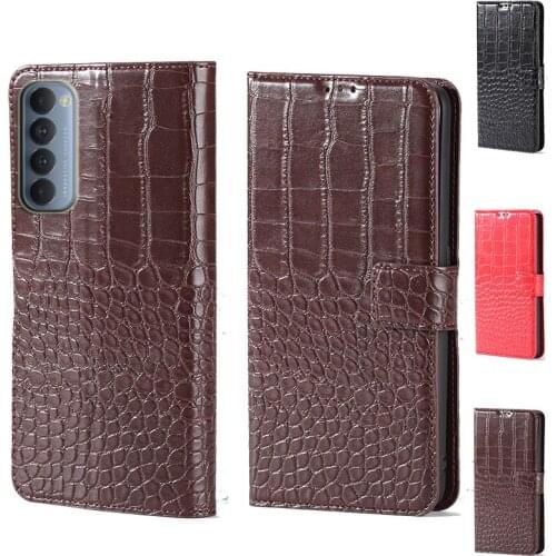 Luxury Crocodile design Flip Leather Wallet Phone Case For Oppo Reno4 Reno 4 Pro 4G stand function cover card slot