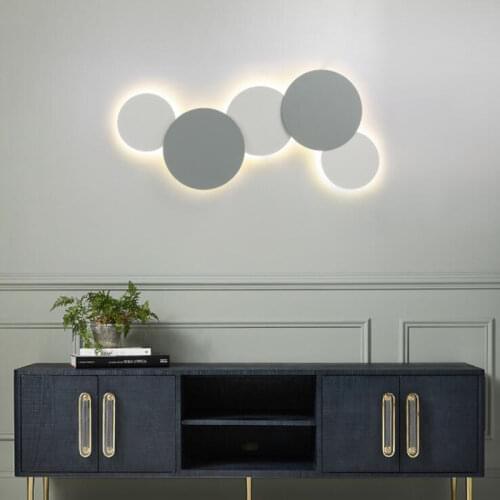 Modern minimalist LED wall lamp round solar eclipse wall lamp living room bedroom kitchen can be combined project wall lamp